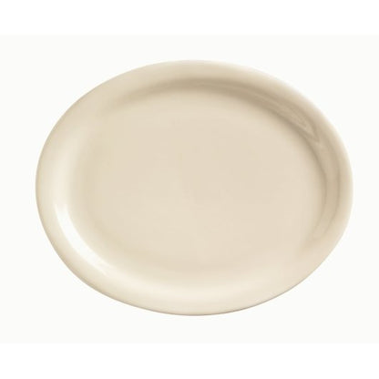 Libbey Kingsmen White Cream White Narrow Rim Platter 11 1/4" x 9 1/8", 1 x 12 each Case - Serving Trays Platters