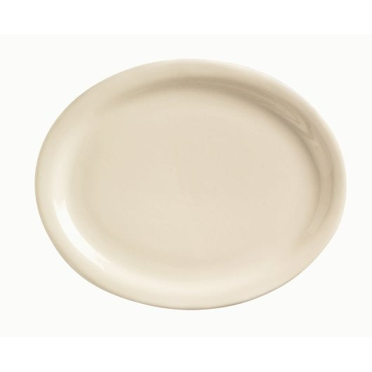 Libbey Kingsmen White Cream White Narrow Rim Platter 11 1/4" x 9 1/8", 1 x 12 each Case - Serving Trays Platters