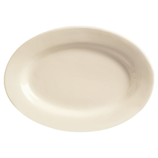 Libbey Princess White Rolled Edge Cream White Medium Rim Oval Platter 9 3/8" x 6.5", 1 x 24 each Case - Serving Trays