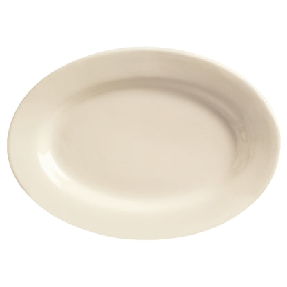 Libbey Princess White Rolled Edge Cream White Medium Rim Oval Platter 9 3/8" x 6.5", 1 x 24 each Case - Serving Trays