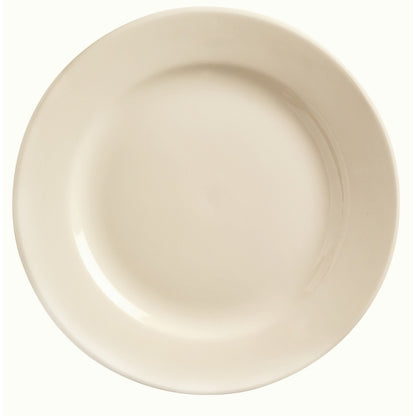 Princess Plate Rolled PRINCESS WHITE Rolled Edge Cream White Medium Rim Plate 7 1/8", 1 x 36 each Case - Plates Bowls