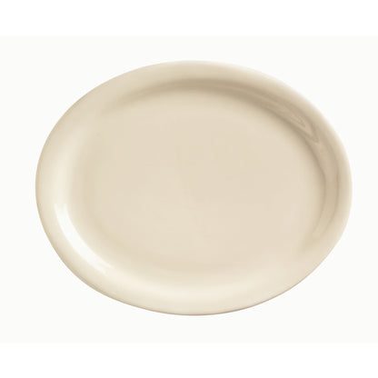 Libbey Kingsmen White Narrow Rim Platter 9.75" x 7.5" - Cream White, 1 x 24 each Case - Serving Trays Platters
