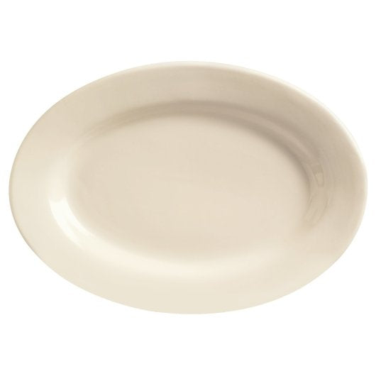 Libbey Princess White Rolled Edge Cream White Medium Rim Oval Platter 11.5" x 8", 1 x 12 each Case - Serving Trays
