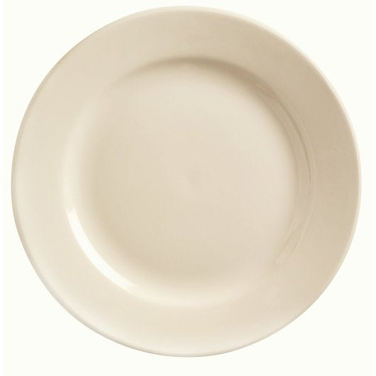 Libbey Princess White Rolled Edge Cream White Medium Rim Plate 10.5", 1 x 12 each Case - Plates Bowls