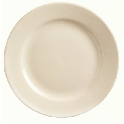 Libbey Princess White Rolled Edge Cream White Medium Rim Plate 10.5", 1 x 12 each Case - Plates Bowls