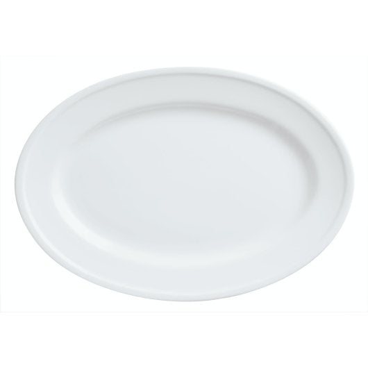 Libbey Empire Oval Platter 13.5" x 9.5" - Alpine White, 1 x 12 each Case - Serving Trays Platters