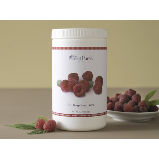 The Perfect Puree Raspberry Puree, 6 x 30 oz Case - Frozen Fruit