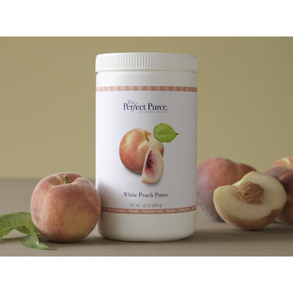 The Perfect Puree White Peach Puree, 6 x 30 oz Case - Frozen Fruit