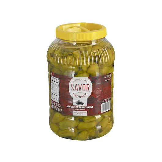 Savor Imports Whole Pepper Pepperoncini, 4 x 1 GA Case - Condiments & Sauces