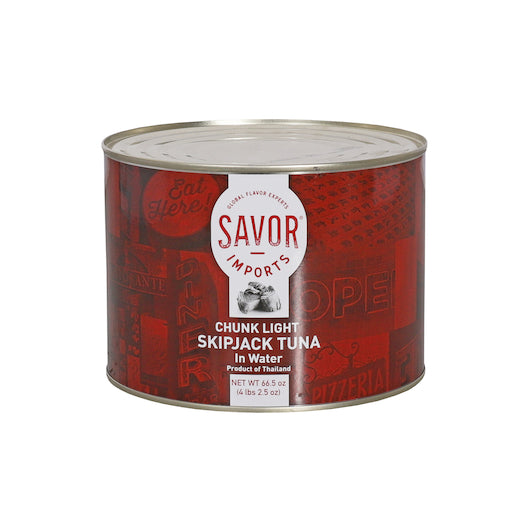 Savor Imports Chunk Light Skipjack Tuna In Water, 6 x 4 lb Case - Meat, Poultry & Seafood