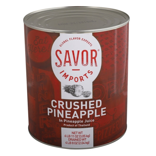 Savor Imports Pineapple Crushed, 6 x 6.72 lb Case - Fruit & Sides