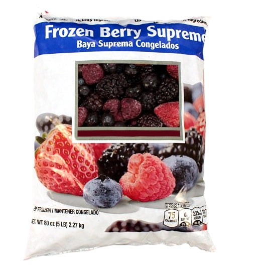 Commodity Fruit Individual Quick Frozen Supreme Strawberry, Blueberry, Raspberry & Blackberry, 2 x 5 lb Case - Frozen