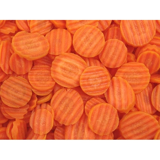 Commodity Vegetables Medium Grade A Individually Quick Frozen Crinkle Cut Medium Carrots, 1 x 20 lb Case - Frozen