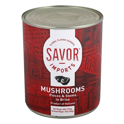Savor Imports Mushroom Pieces & Stems, 24 x 16 oz Case - Fruit & Sides