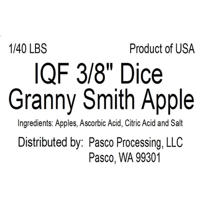 Commodity Fruit Granny Individual Quick Frozen Diced Granny Smith Apple, 3/8 Inch, 1 x 40 lb Case - DOT product image 2