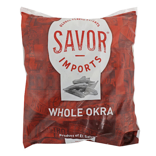 Savor Brands Whole Okra, 12 x 2.5 lb Case - Frozen & Refrigerated