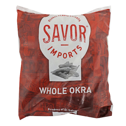 Savor Brands Whole Okra, 12 x 2.5 lb Case - Frozen & Refrigerated