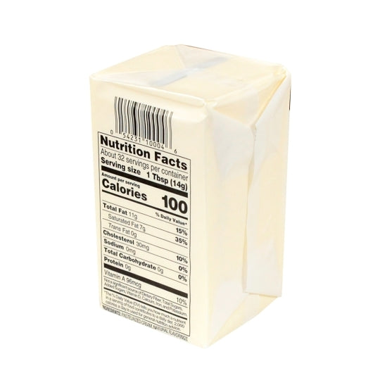 Commodity Butter Solid Unsalted Solid Butter, 36 x 1 lb Case - Cheese & Dairy