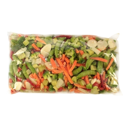 Commodity Vegetables Individual Individually Quick Frozen Stir Fry Blend, 12 x 2 lb Case - Frozen Vegetables & Sides