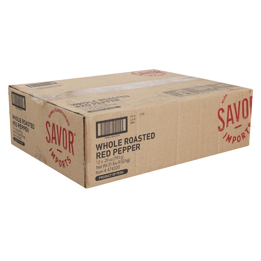 Savor Imports Roasted Whole Red Pepper, 12 x 28 oz Case - DOT product image 6