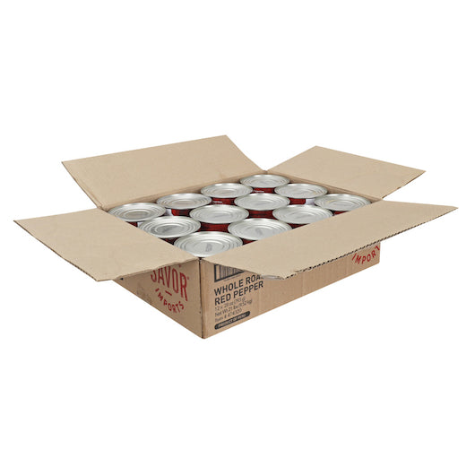 Savor Imports Roasted Whole Red Pepper, 12 x 28 oz Case - DOT product image 2