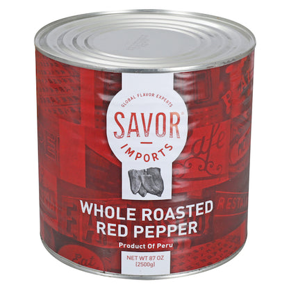 Savor Roasted Whole Red Pepper, 6 x 5.513 lb Case - Fruit & Sides