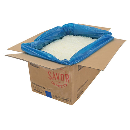 Savor Imports 1/4 Inch Diced Onions, 1 x 45 lb Case - Condiments & Sauces