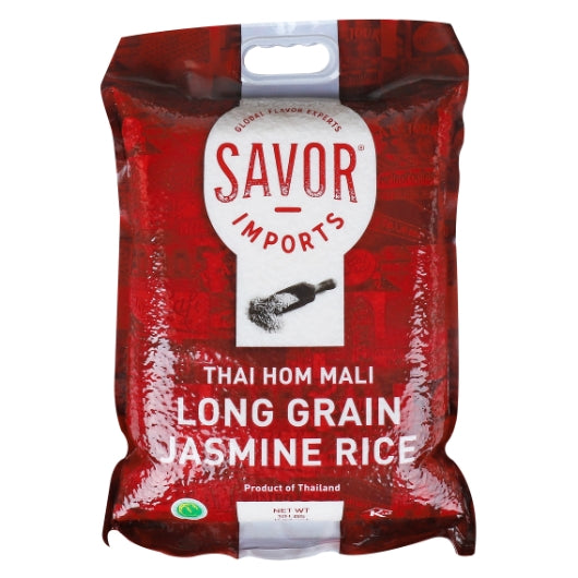 Savor Imports Vacuum Packed Long Grain Thai Hom Mali Jasmine Rice, 2 x 10 lb Case - Rice & Grains