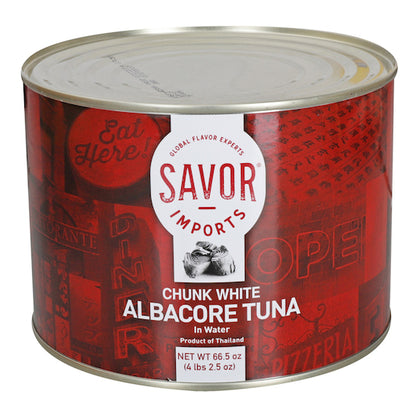 Savor Imports Chunk White Albacore Tuna In Water, 6 x 4 lb Case - Meat, Poultry & Seafood