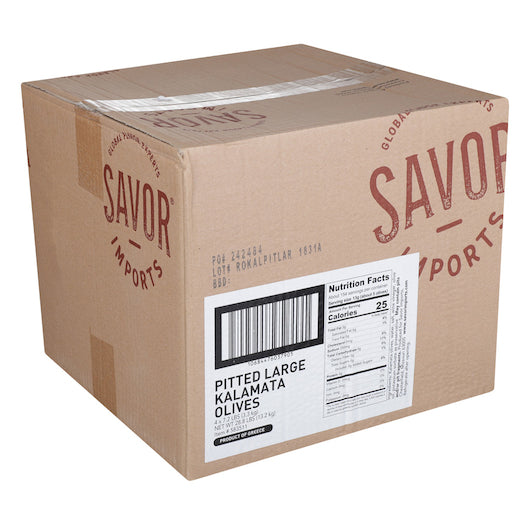 Savor Imports Large Pitted Kalamata Olives Bulk, 4 x 7.27 lb Case - DOT product image 5
