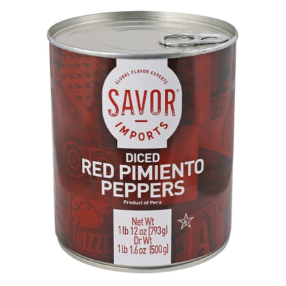 Savor Red Pimento Peppers, 12 x 28 oz Case - Fruit & Sides