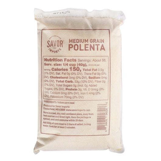 Savor Polenta Medium Grain, 4 x 5 lb Case - Rice & Grains