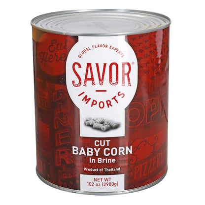 Savor Corn Cut BABY Corn, 6 x 6.75 lb Case - Fruit & Sides