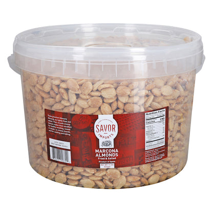 Savor Imports Fried & Salted Marcona Almond, 1 x 11 lb Case - Nuts & Seeds