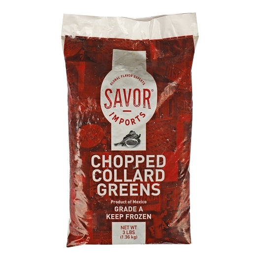 Savor Brands Chopped Collard Greens, 12 x 3 lb Case - Frozen Vegetables & Sides