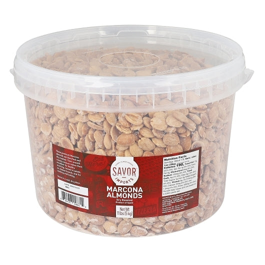 Savor Brands Dry Roasted Marcona Almonds, 1 x 11 lb Case - Nuts & Seeds