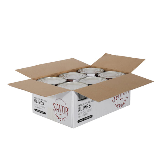 Savor Imports Canned Medium, Pitted, Ripe Olives, 6 x 10 each Case - DOT product image 2