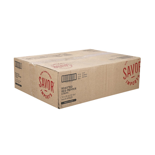 Savor Imports Roasted Red Pepper Strips, 12 x 28 oz Case - DOT product image 5