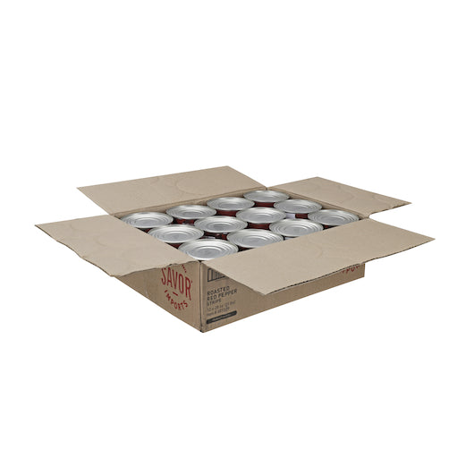 Savor Imports Roasted Red Pepper Strips, 12 x 28 oz Case - DOT product image 2