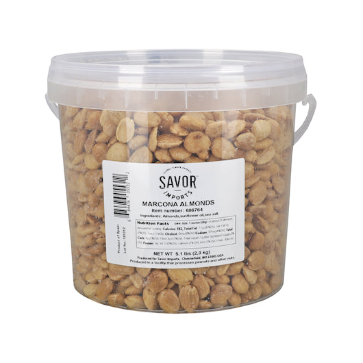 Savor Imports Fried & Salted Marcona Almond, 2 x 5 lb Case - Nuts & Seeds