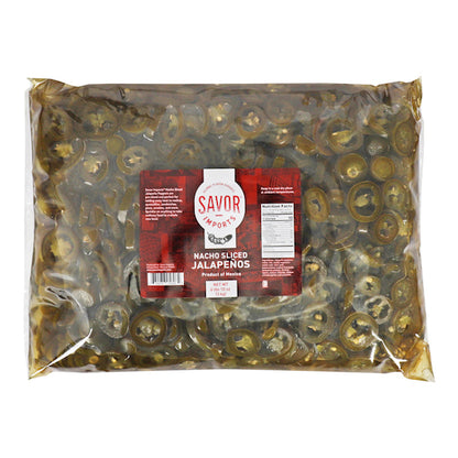 Savor Imports Nacho Sliced Jalapeno Peppers, 6 x 6.63 lb Case - Condiments & Sauces