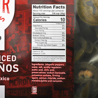Savor Imports Nacho Sliced Jalapeno Peppers, 6 x 6.63 lb Case - DOT product image 2