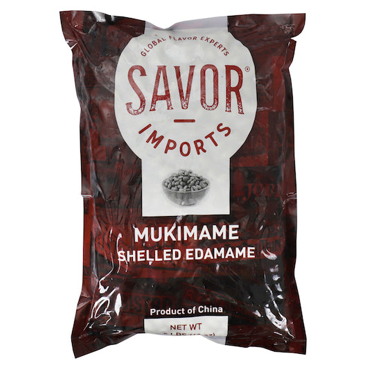 Savor Imports IQF Shelled Mukimame Edamame, 6 x 2.5 lb Case - Frozen & Refrigerated