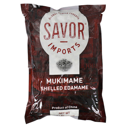 Savor Imports IQF Shelled Mukimame Edamame, 6 x 2.5 lb Case - Frozen & Refrigerated