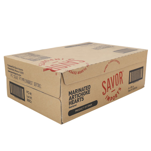 Savor Imports MARINATED ARTICHOKE QUARTERS, 6 x 3 KG Case - GS1 closed shipping case image