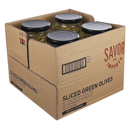 Seville Bulk Sliced Green Olives, 4 x 1 GA Case - DOT product image 4