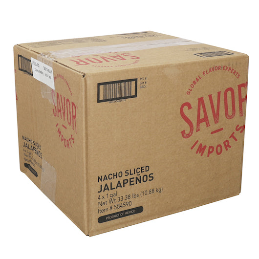 Savor Brands Nacho Sliced Green Jalapeno Peppers, 4 x 1 GA Case - DOT product image 5