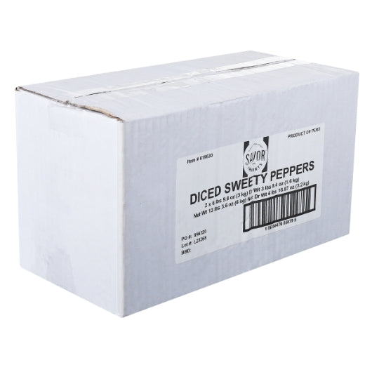 Peppadew Diced Mild Diced Sweety Pepper, 2 x 105 oz Case - GS1 closed shipping case image