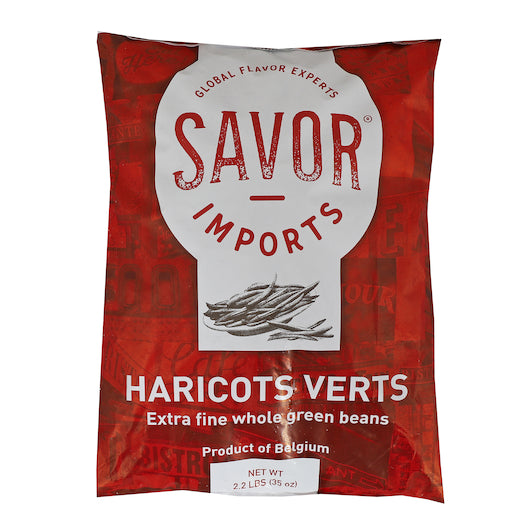 Savor Haricots Verts Green Beans, 10 x 35 oz Case - Frozen Vegetables & Sides