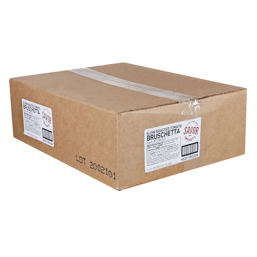 Savor Imports ROASTED TOMATO BRUSCHETTA, 6 x 4 lb Case - GS1 closed shipping case image